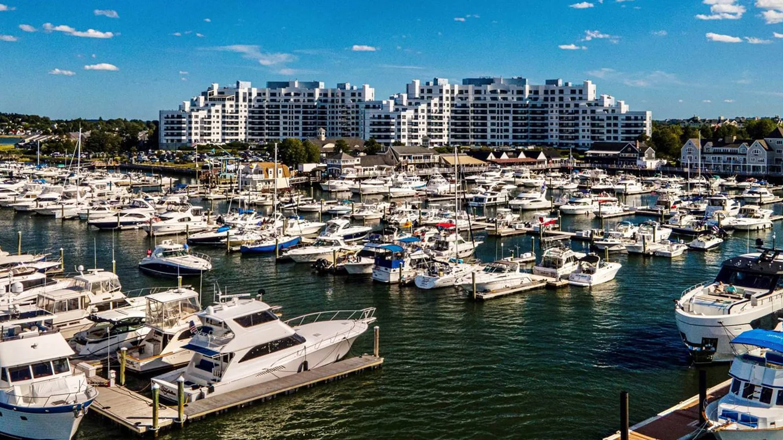 Boats in the marina at Marina Bay in Quincy, demolition and masonry contractor
